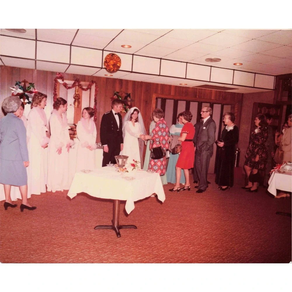 Vintage 1970s Military Wedding Lot 6 Photos Mess Dress Church Christmas 4x5 - Picture 3 of 6
